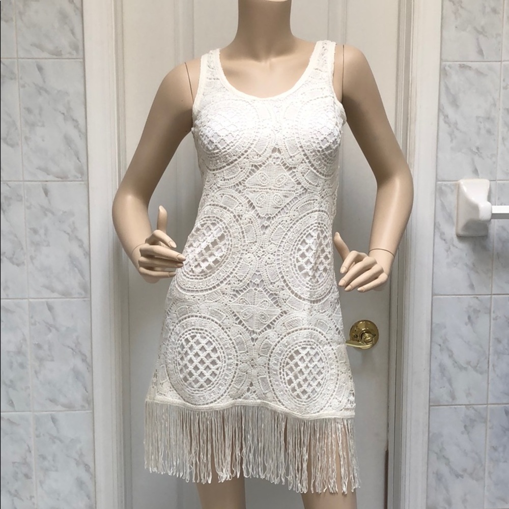 IVORY LACE FRINGE DRESS - Picture 6 of 8